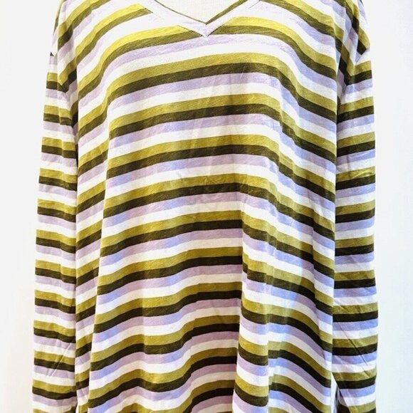 NWT SONOMA Women Long Sleeve Pullover Striped The Everyday Tee Shirt Top Size 5X - Picture 5 of 11